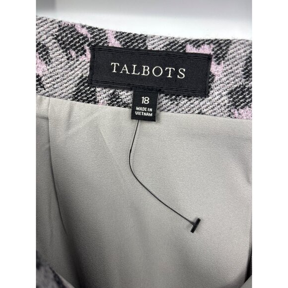 Talbots Wool Animal Print Pencil Skirt Size 18 Gray Pink - Picture 5 of 6